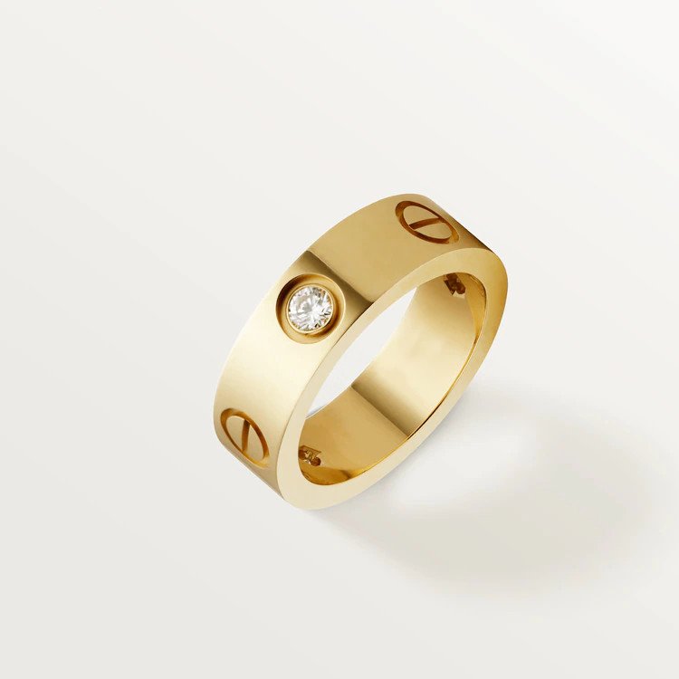 [✨Rose💎]BAGUE D'AMOUR 5,5MM 3 DIAMANTS OR ROSE