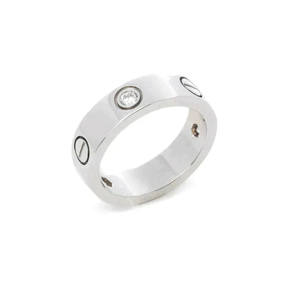 [✨Rose💎] BAGUE D'AMOUR 5,5 MM 3 DIAMANTS ARGENT