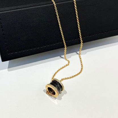 [✨Rose💎] COLLIER ZÉRO 1 EN OR ROSE ET DIAMANT EN CÉRAMIQUE NOIRE